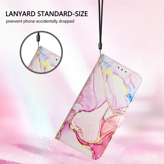 For Ulefone Note 14 PT003 Marble Pattern Flip Leather Phone Case(Rose Gold)