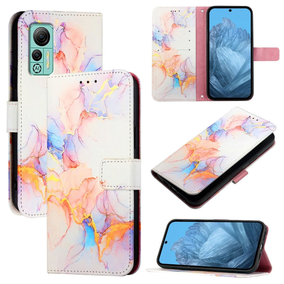 For Ulefone Note 14 PT003 Marble Pattern Flip Leather Phone Case(Galaxy Marble White)