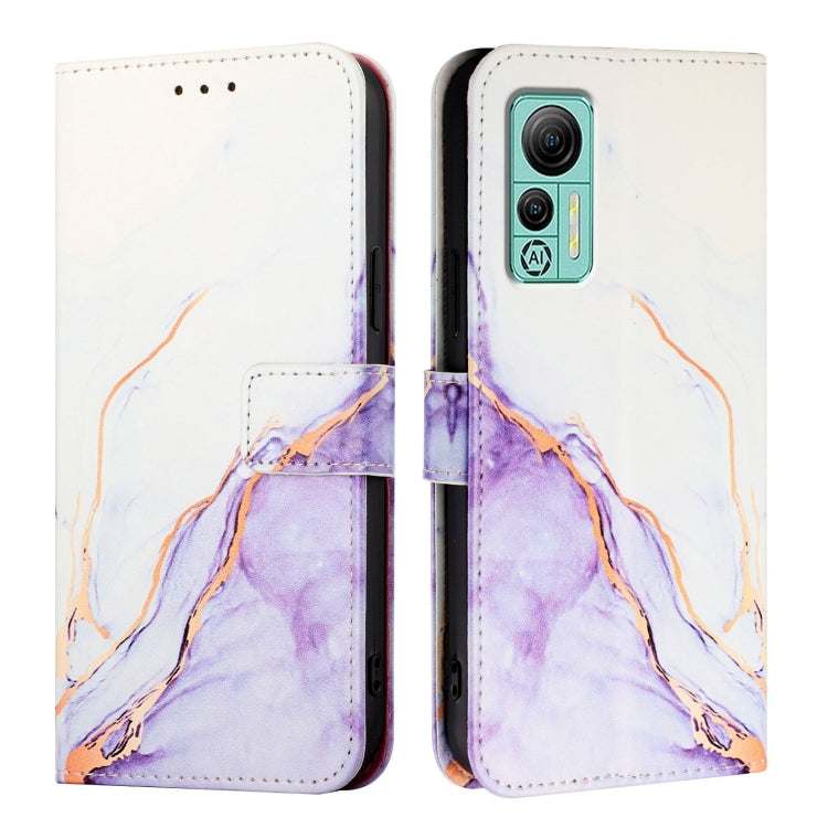 For Ulefone Note 14 PT003 Marble Pattern Flip Leather Phone Case(White Purple) - Ulefone Cases by PMC Jewellery | Online Shopping South Africa | PMC Jewellery | Buy Now Pay Later Mobicred