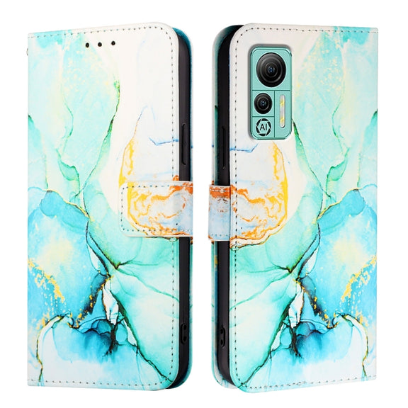 For Ulefone Note 14 PT003 Marble Pattern Flip Leather Phone Case(Green)