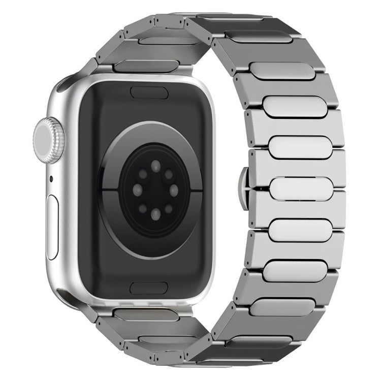 For Apple Watch SE 2023 44mm Oval Butterfly Buckle Titanium Alloy Watch Band(Silver) - free shipping - PMC TechLife - Order now!