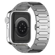 For Apple Watch Series 9 45mm Oval Butterfly Buckle Titanium Alloy Watch Band(Silver)