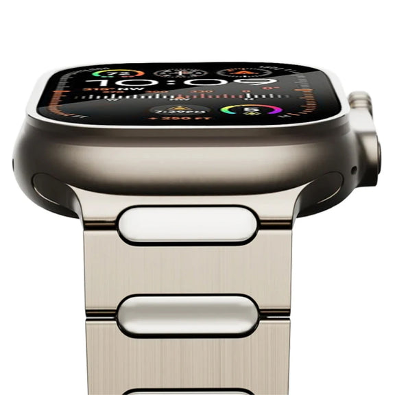 For Apple Watch Series 4 44mm Oval Butterfly Buckle Titanium Alloy Watch Band(Silver)