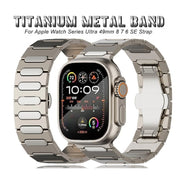 For Apple Watch Series 4 44mm Oval Butterfly Buckle Titanium Alloy Watch Band(Silver)