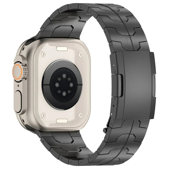 For Apple Watch SE 2023 44mm Turtle Buckle Titanium Alloy Watch Band(Black)