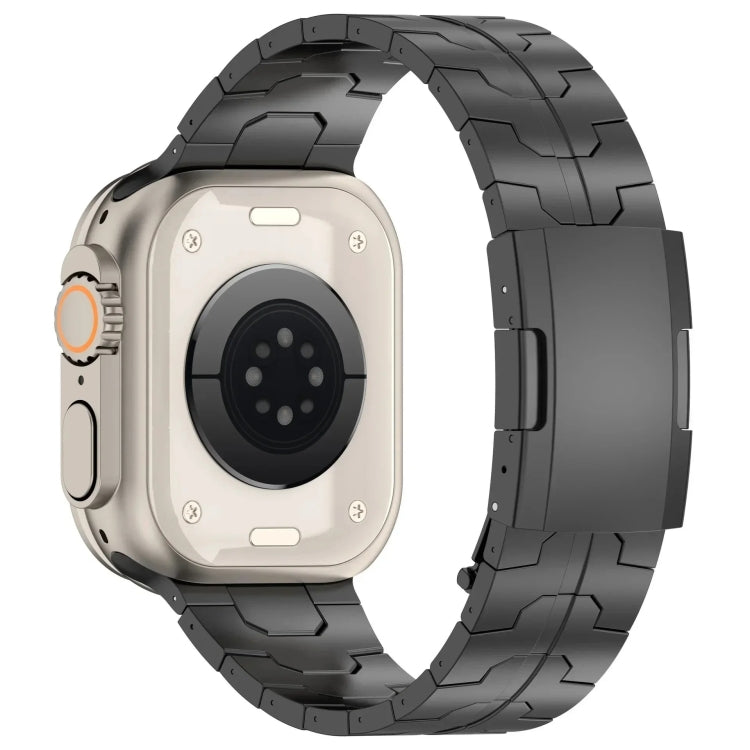 For Apple Watch SE 2023 44mm Turtle Buckle Titanium Alloy Watch Band(Black)