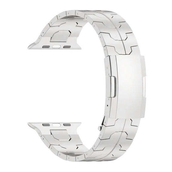 For Apple Watch Series 9 45mm Turtle Buckle Titanium Alloy Watch Band(Silver)