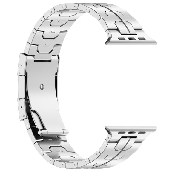 For Apple Watch Series 9 41mm Turtle Buckle Titanium Alloy Watch Band(Silver)