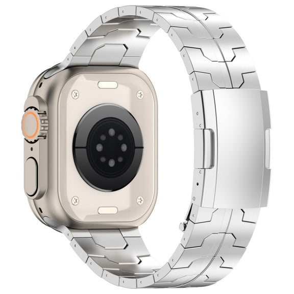 For Apple Watch Series 8 41mm Turtle Buckle Titanium Alloy Watch Band(Silver)