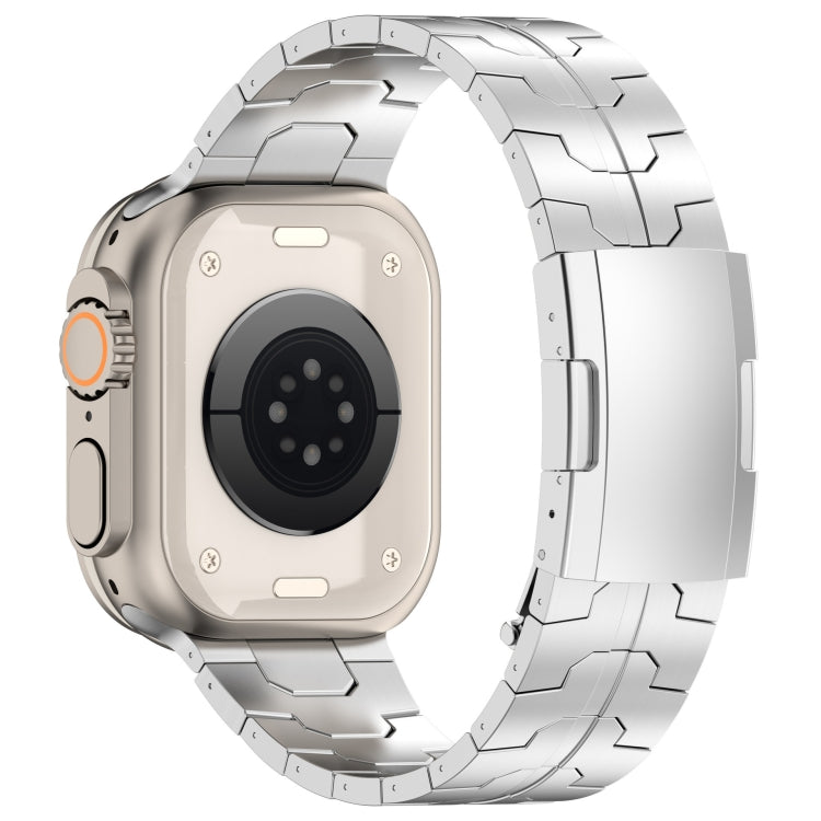 For Apple Watch Series 6 40mm Turtle Buckle Titanium Alloy Watch Band(Silver)