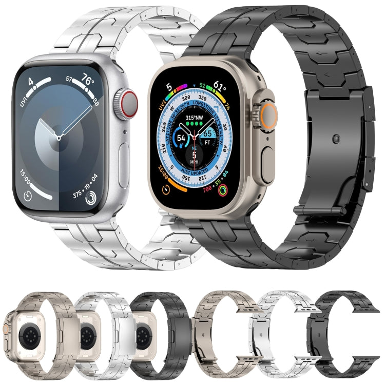 For Apple Watch SE 2023 44mm Turtle Buckle Titanium Alloy Watch Band(Black)