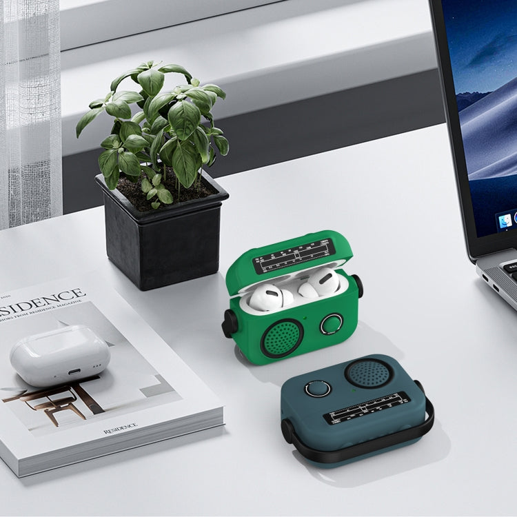 For AirPods 2 / 1 Radio Style Wireless Bluetooth Earphones Shockproof Protective Case(Dark Grey) - free shipping - PMC Jewellery - Order now!