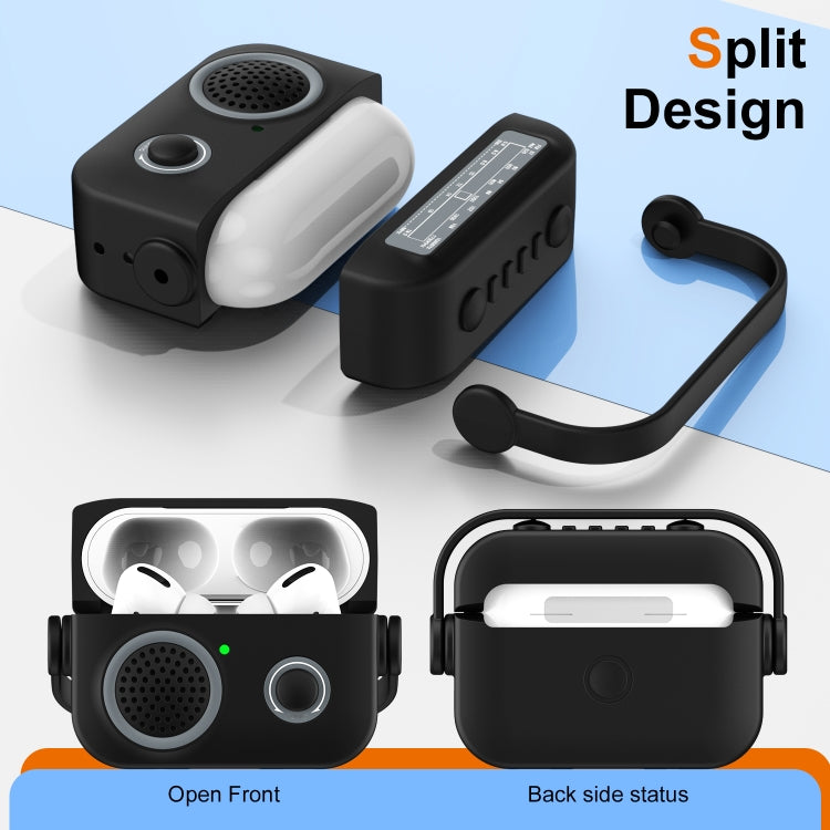 For AirPods 3 Radio Style Wireless Bluetooth Earphones Shockproof Protective Case(Black) - For AirPods 3 by PMC Jewellery | Online Shopping South Africa | PMC Jewellery | Buy Now Pay Later Mobicred