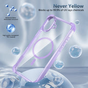 For iPhone 16 Transparent MagSafe Magnetic Phone Case(Purple)