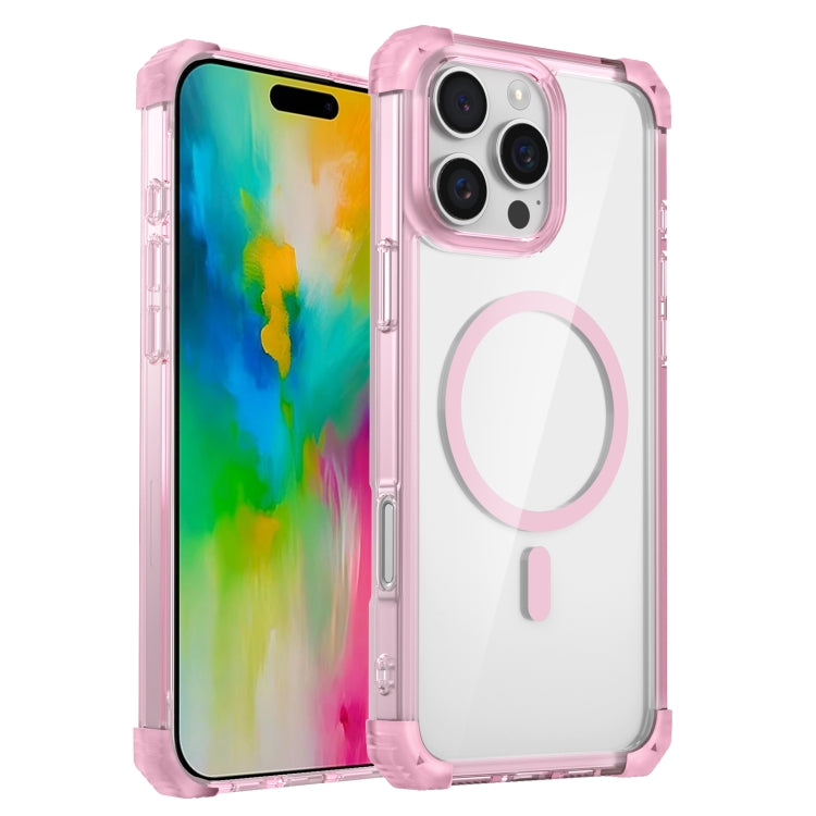 For iPhone 16 Pro Transparent MagSafe Magnetic Phone Case(Pink) - iPhone 16 Pro Cases by PMC TechLife | Online Shopping South Africa | PMC TechLife | Buy Now Pay Later Mobicred