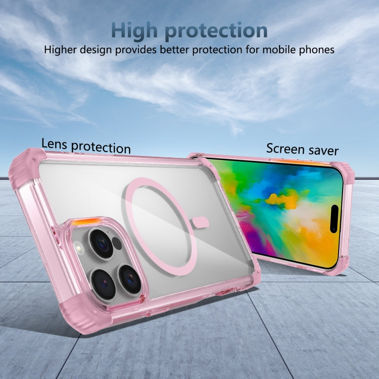 For iPhone 16 Pro Transparent MagSafe Magnetic Phone Case(Pink) - iPhone 16 Pro Cases by PMC TechLife | Online Shopping South Africa | PMC TechLife | Buy Now Pay Later Mobicred