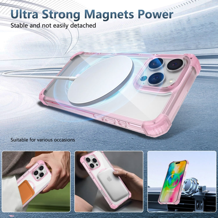 For iPhone 16 Pro Max Transparent MagSafe Magnetic Phone Case(Pink) - iPhone 16 Pro Max Cases by PMC TechLife | Online Shopping South Africa | PMC TechLife | Buy Now Pay Later Mobicred