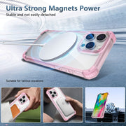 For iPhone 16 Pro Max Transparent MagSafe Magnetic Phone Case(Pink)