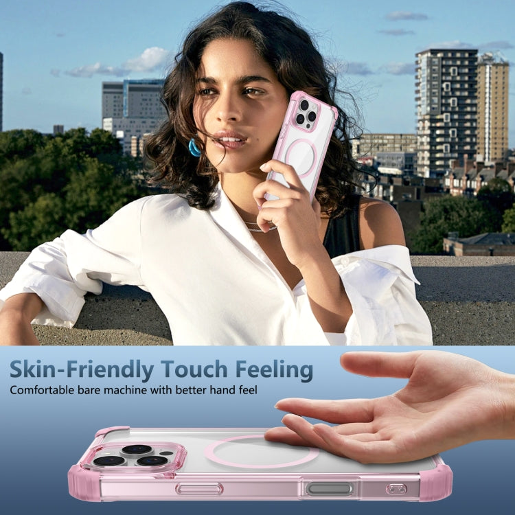 For iPhone 16 Pro Max Transparent MagSafe Magnetic Phone Case(Pink) - iPhone 16 Pro Max Cases by PMC TechLife | Online Shopping South Africa | PMC TechLife | Buy Now Pay Later Mobicred