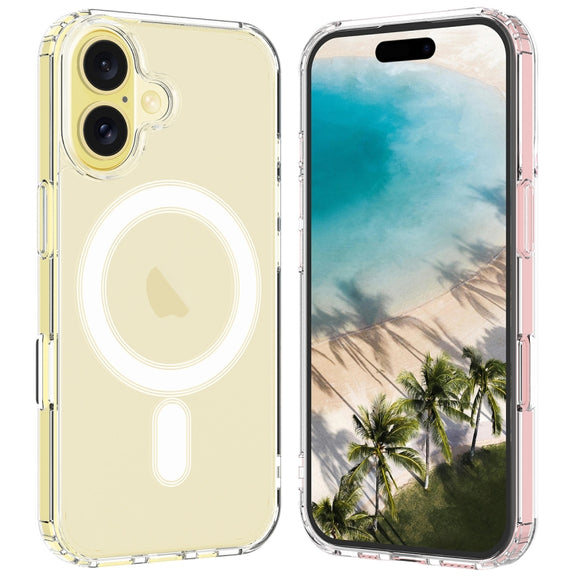 For iPhone 16 MagSafe Clear Acrylic PC Hybrid TPU Phone Case(Transparent)
