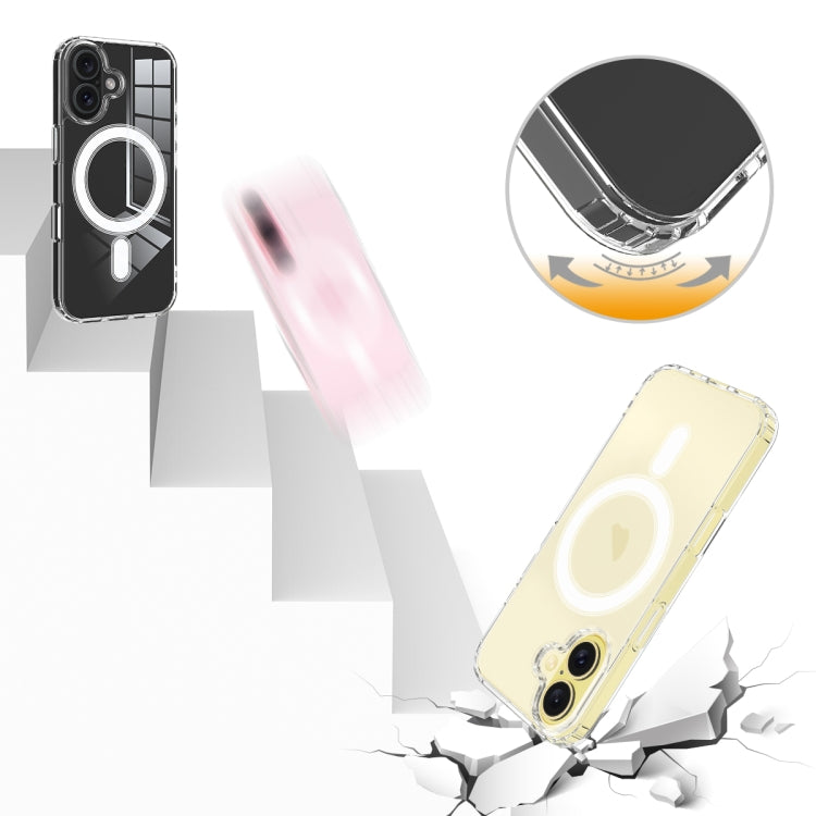 For iPhone 16 MagSafe Clear Acrylic PC Hybrid TPU Phone Case(Transparent) - iPhone 16 Cases by PMC TechLife | Online Shopping South Africa | PMC TechLife | Buy Now Pay Later Mobicred