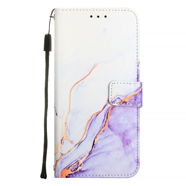For Blackview A53 PT003 Marble Pattern Flip Leather Phone Case(White Purple) - More Brand by PMC TechLife | Online Shopping South Africa | PMC TechLife | Buy Now Pay Later Mobicred