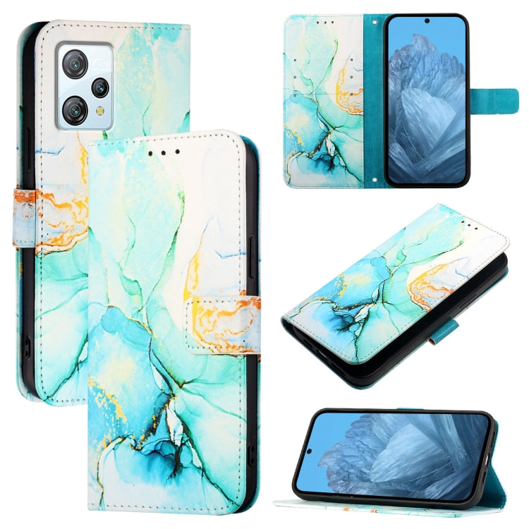 For Blackview A53 PT003 Marble Pattern Flip Leather Phone Case(Green) - More Brand by PMC TechLife | Online Shopping South Africa | PMC TechLife | Buy Now Pay Later Mobicred