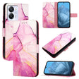 For Blackview Color 8 PT003 Marble Pattern Flip Leather Phone Case(Pink Purple Gold) - More Brand by PMC TechLife | Online Shopping South Africa | PMC TechLife | Buy Now Pay Later Mobicred