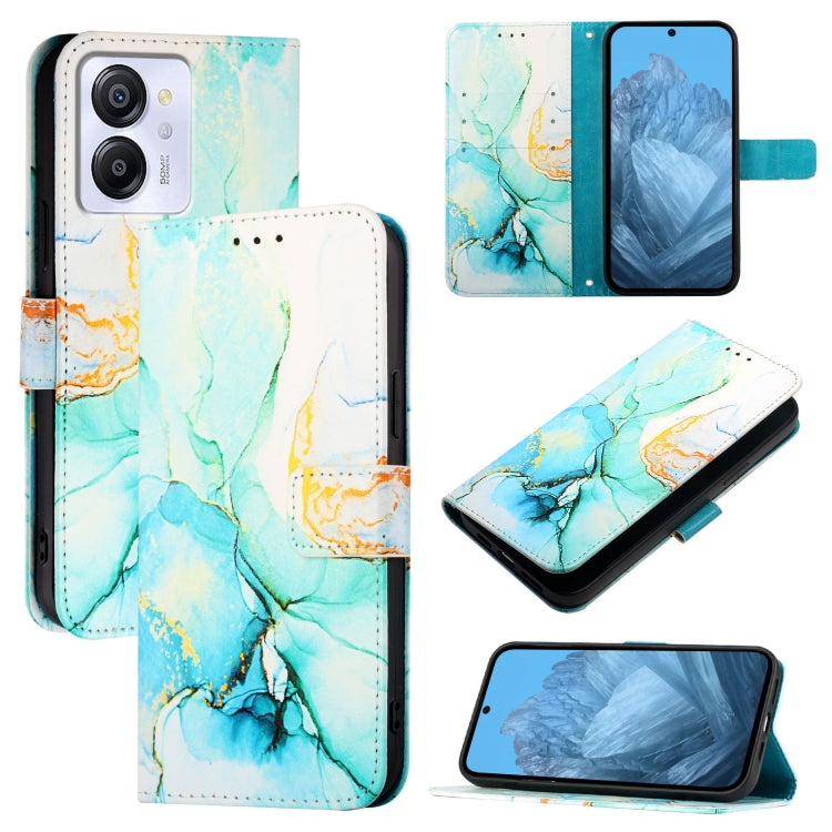 For Blackview Color 8 PT003 Marble Pattern Flip Leather Phone Case(Green) - More Brand by PMC TechLife | Online Shopping South Africa | PMC TechLife | Buy Now Pay Later Mobicred