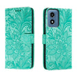 For Motorola Moto G Play 2024 Lace Flower Embossing Flip Leather Phone Case(Green) - free shipping - PMC Jewellery - Order now!