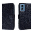For Motorola Moto G Play 2024 Lace Flower Embossing Flip Leather Phone Case(Dark Blue) - Motorola Cases by PMC Jewellery | Online Shopping South Africa | PMC Jewellery | Buy Now Pay Later Mobicred