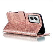 For Motorola Moto G Power 5G 2024 Lace Flower Embossing Flip Leather Phone Case(Rose Gold)