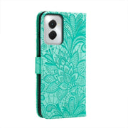 For Motorola Moto G Power 5G 2024 Lace Flower Embossing Flip Leather Phone Case(Green)