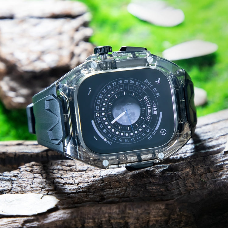 For Apple Watch Ultra 2 49mm Modified PC Hybrid TPU Watch Case Band(Black Clear Black) - Watch Cases by PMC Jewellery | Online Shopping South Africa | PMC Jewellery | Buy Now Pay Later Mobicred