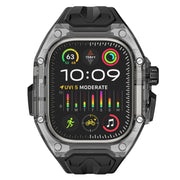 For Apple Watch Ultra 49mm Modified PC Hybrid TPU Watch Case Band(Black Clear Black)