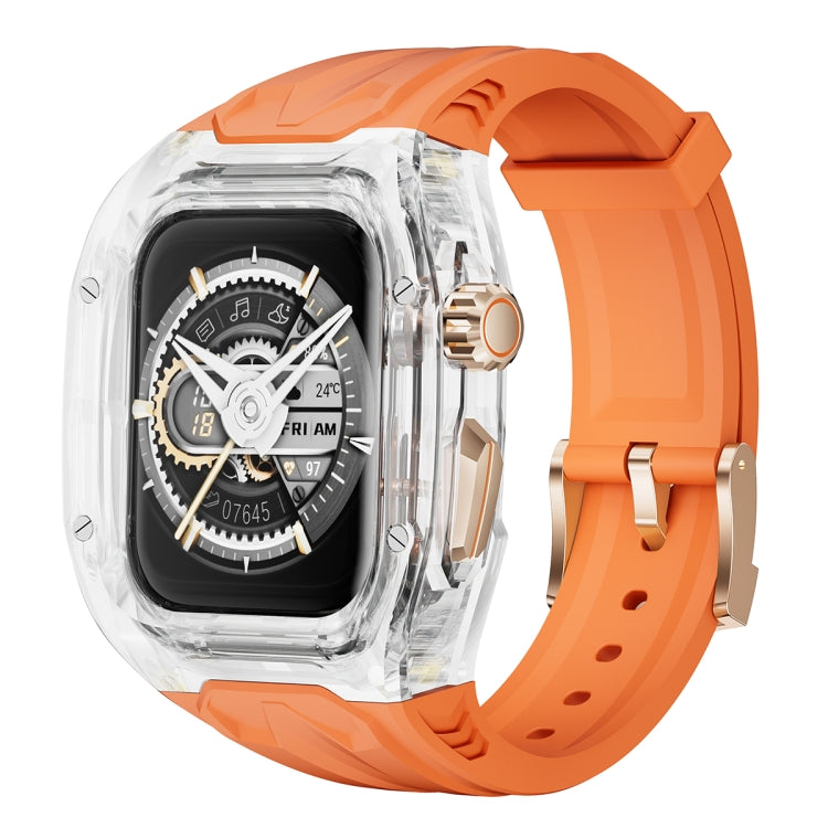 For Apple Watch Series 7 45mm Modified PC Hybrid TPU Watch Case Band(Orange Transparent) - free shipping - PMc TechLife - Order now!