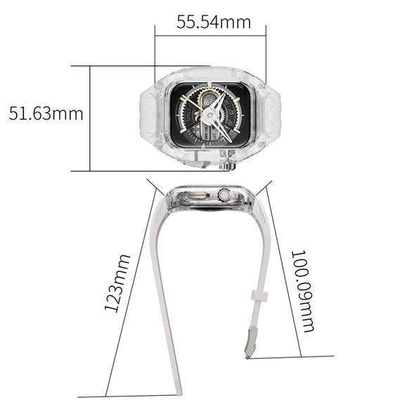 For Apple Watch Series 7 45mm Modified PC Hybrid TPU Watch Case Band(Starlight Transparent)