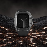 For Apple Watch SE 44mm Modified PC Hybrid TPU Watch Case Band(Black Clear Black)