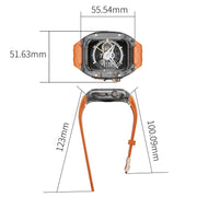 For Apple Watch SE 44mm Modified PC Hybrid TPU Watch Case Band(Orange Clear Black)