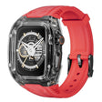 For Apple Watch SE 44mm Modified PC Hybrid TPU Watch Case Band(Red Clear Black) - free shipping - PMc TechLife - Order now!