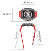 For Apple Watch SE 44mm Modified PC Hybrid TPU Watch Case Band(Red Clear Black)