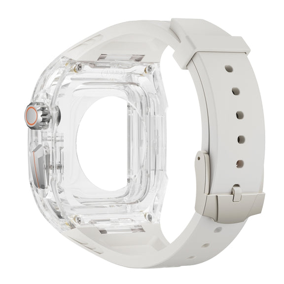 For Apple Watch SE 44mm Modified PC Hybrid TPU Watch Case Band(Starlight Transparent)