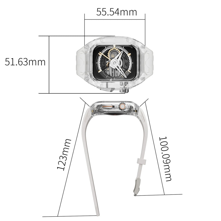 For Apple Watch SE 44mm Modified PC Hybrid TPU Watch Case Band(Starlight Transparent)