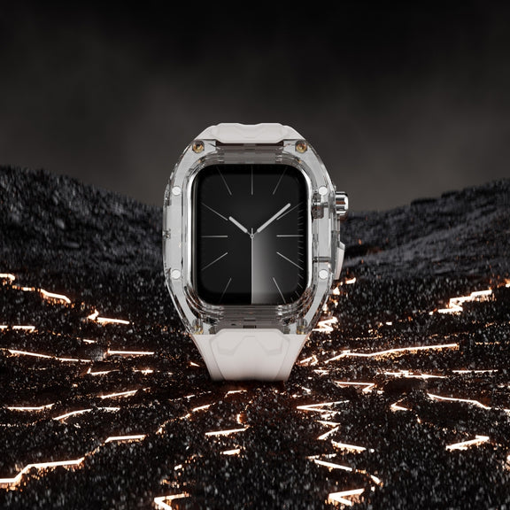 For Apple Watch SE 44mm Modified PC Hybrid TPU Watch Case Band(Starlight Transparent)