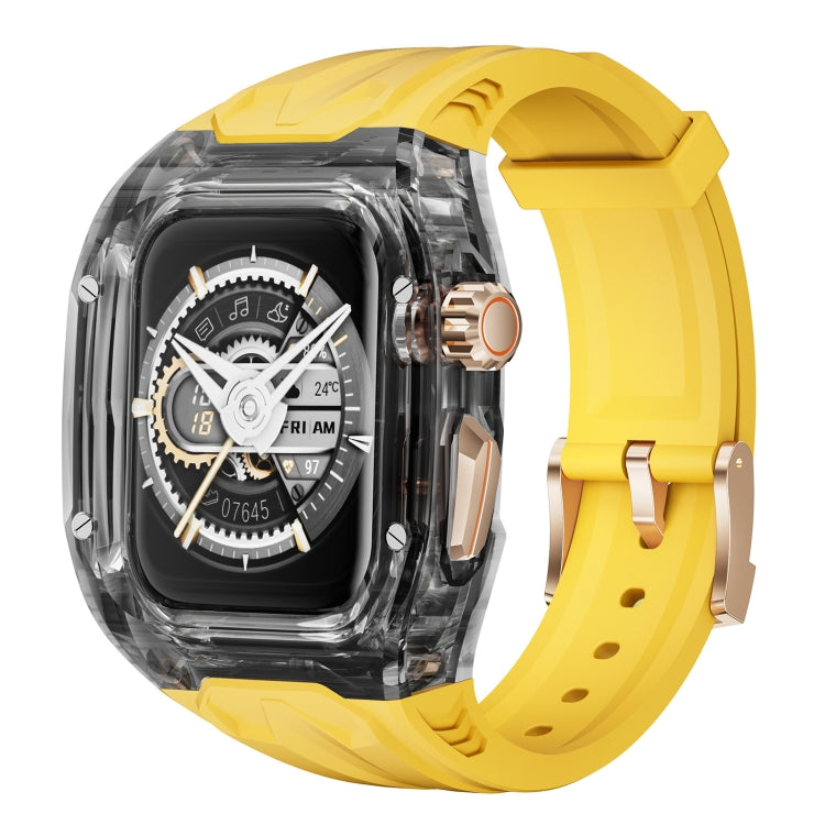 For Apple Watch SE 44mm Modified PC Hybrid TPU Watch Case Band(Yellow Clear Black) - Watch Cases by PMc TechLife | Online Shopping South Africa | PMc TechLife | Buy Now Pay Later Mobicred