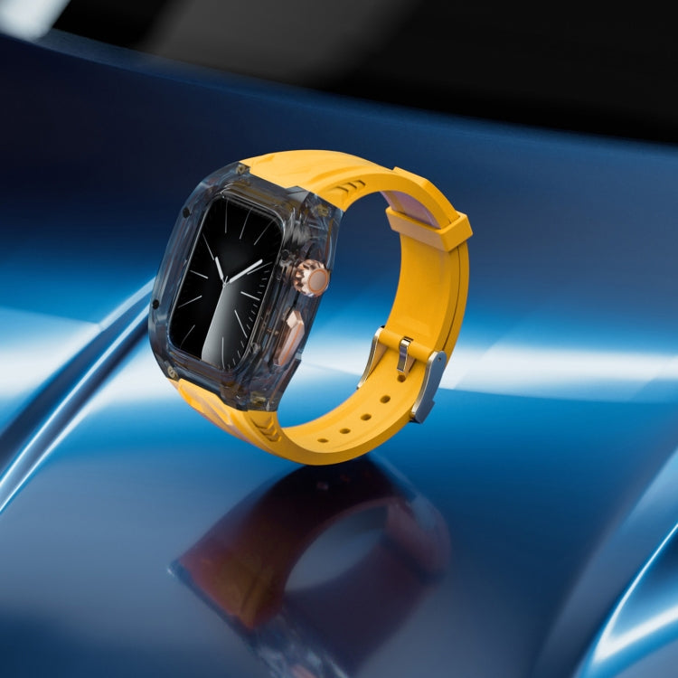 For Apple Watch SE 44mm Modified PC Hybrid TPU Watch Case Band(Yellow Clear Black) - Watch Cases by PMc TechLife | Online Shopping South Africa | PMc TechLife | Buy Now Pay Later Mobicred