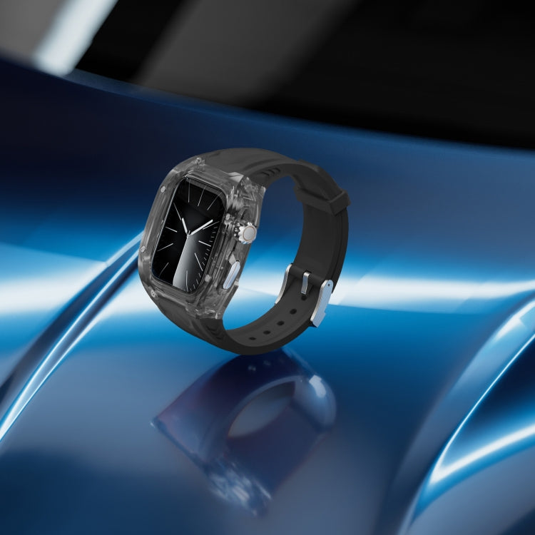 For Apple Watch Series 5 44mm Modified PC Hybrid TPU Watch Case Band(Black Clear Black) - free shipping - PMc TechLife - Order now!