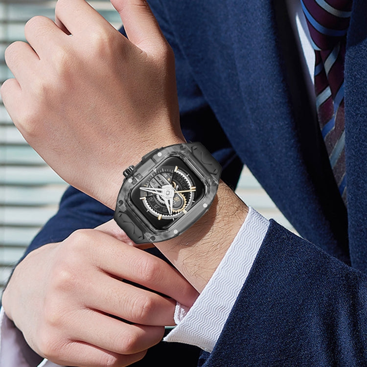 For Apple Watch Series 5 44mm Modified PC Hybrid TPU Watch Case Band(Black Clear Black) - free shipping - PMc TechLife - Order now!