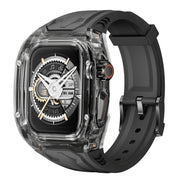 For Apple Watch Series 4 44mm Modified PC Hybrid TPU Watch Case Band(Black Clear Black)