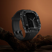For Apple Watch Series 4 44mm Modified PC Hybrid TPU Watch Case Band(Black Clear Black)
